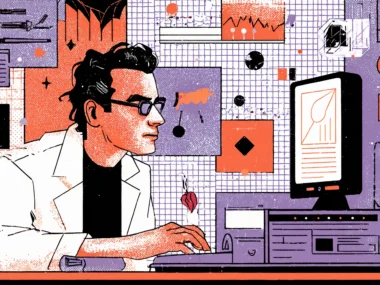 Predictive AI Interfaces - UX designer working with AI-powered predictive interface design tools