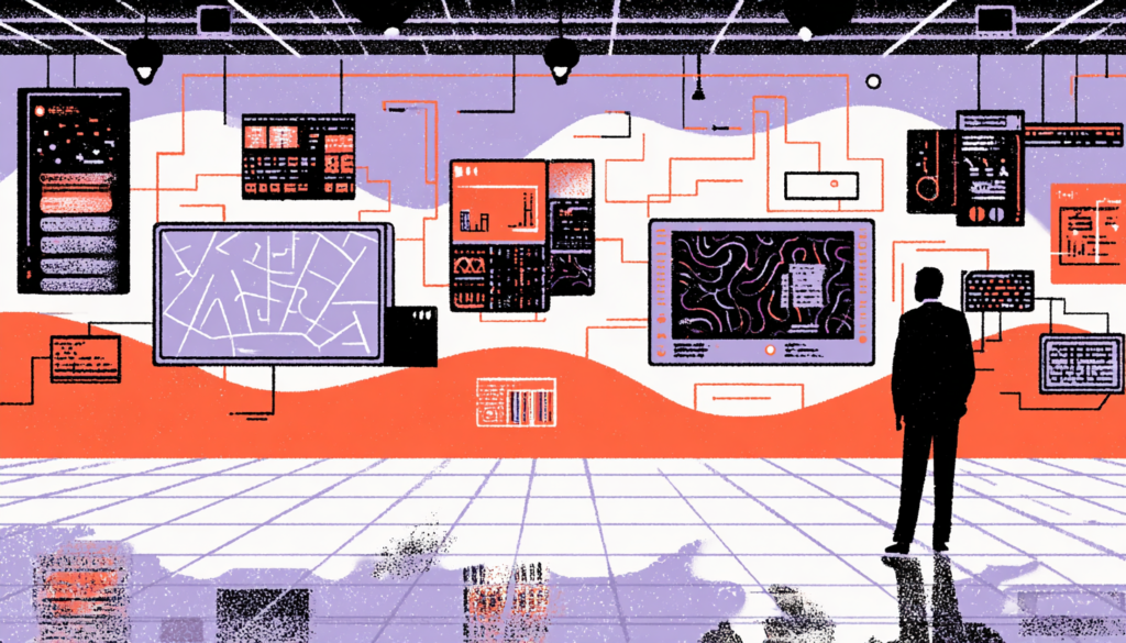 Predictive AI interfaces concept showing a futuristic app anticipating user needs